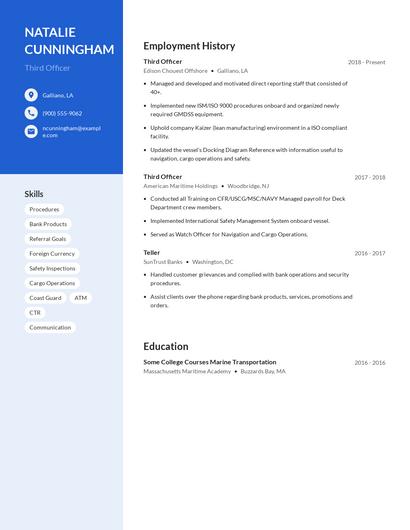 Third Officer Resume