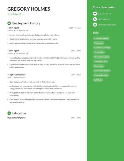 Resume example 5