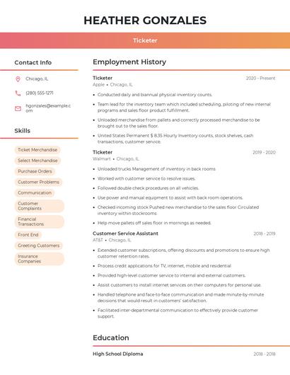 Ticketer Resume