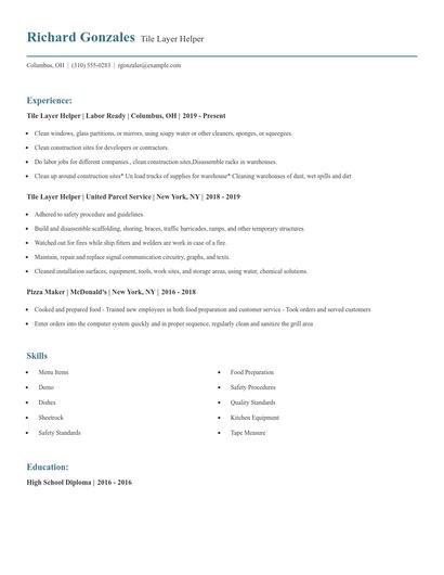 Tile Layer Helper Resume