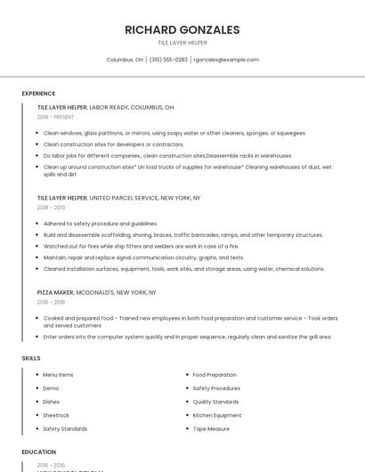 Tile Layer Helper Resume