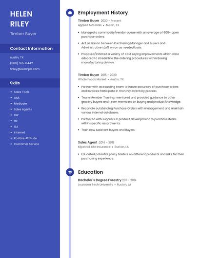 Timber Buyer Resume