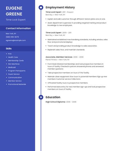 Time Lock Expert Resume