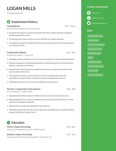 Timing Adjuster Resume