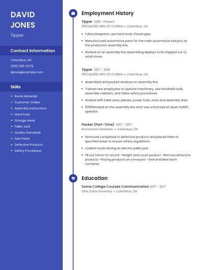 Tipper Resume
