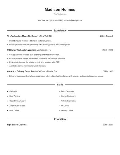 Resume example 1