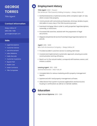 Title Agent Resume