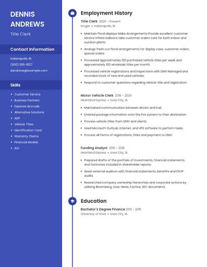 Title Clerk Resume