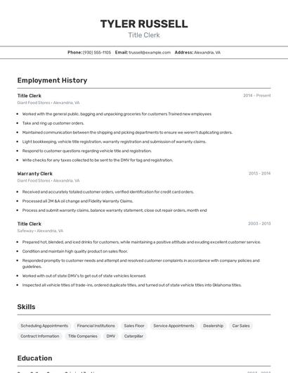 Resume example 2