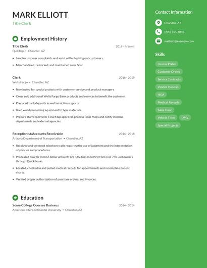 Resume example 4