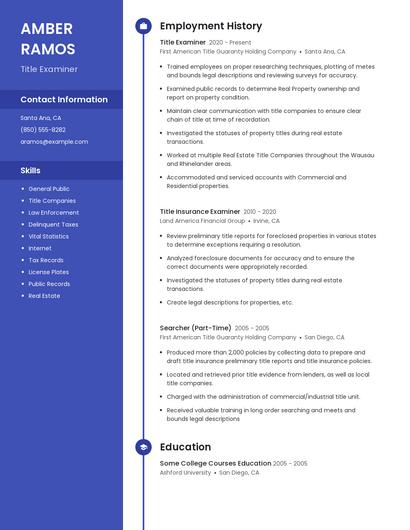 Title Examiner Resume