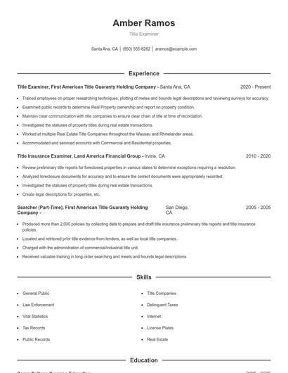 Resume example 1