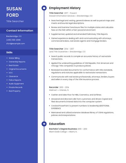 Title Searcher Resume