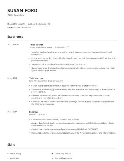 Title Searcher Resume