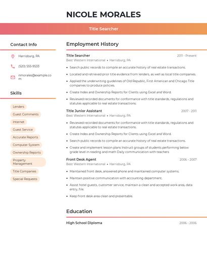 Title Searcher Resume