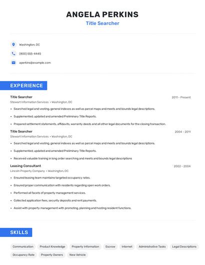 Title Searcher Resume