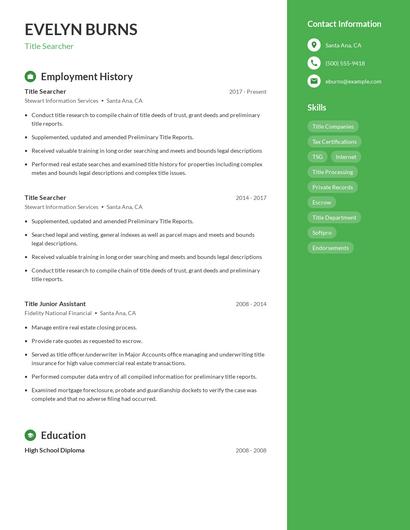 Title Searcher Resume
