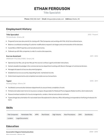 Resume example 2