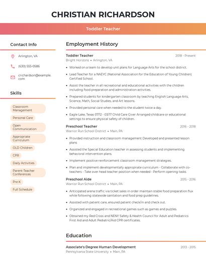 Resume example 3