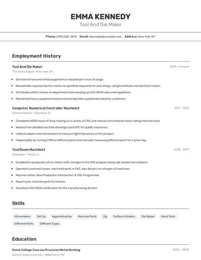 Resume example 2