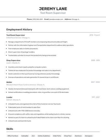 Resume example 2