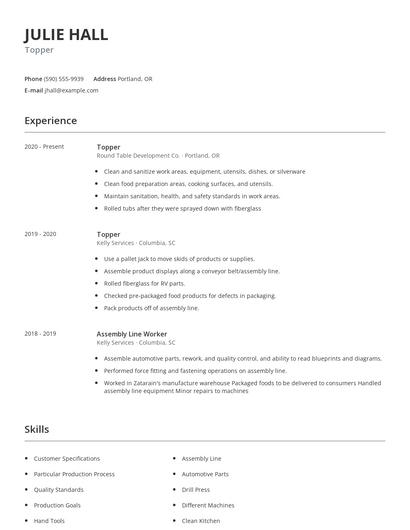 Topper Resume