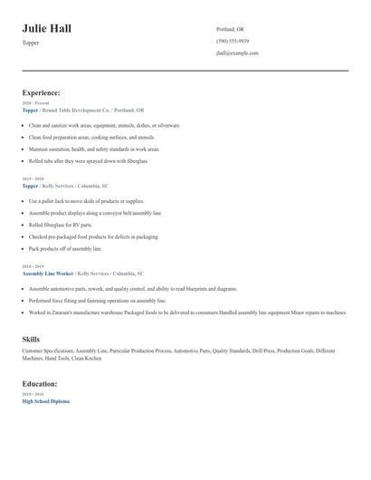 Topper Resume