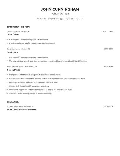 Torch Cutter Resume