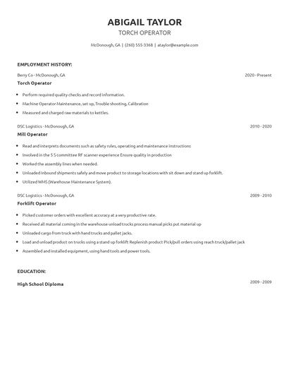 Torch Operator Resume
