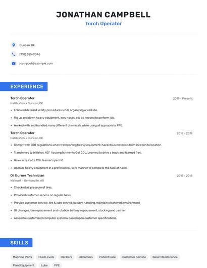 Torch Operator Resume