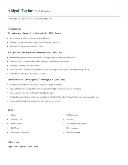 Torch Operator Resume