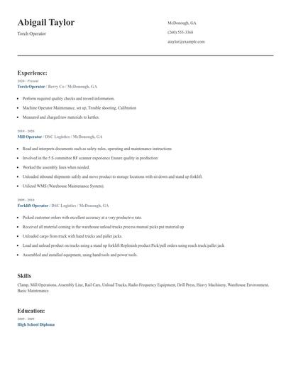 Torch Operator Resume