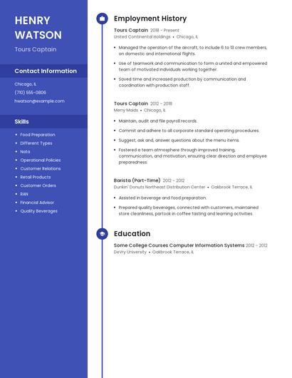 Tours Captain Resume