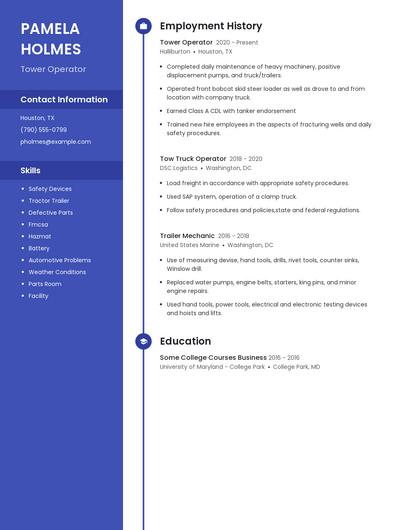 Tower Operator Resume