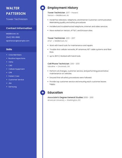Tower Technician Resume