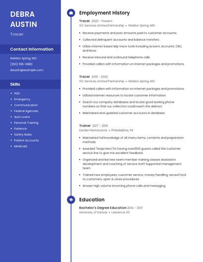 Tracer Resume