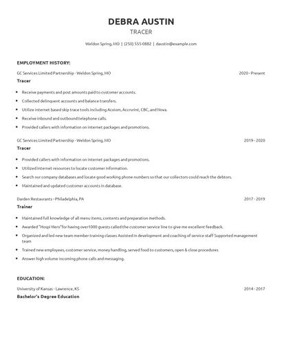 Tracer Resume