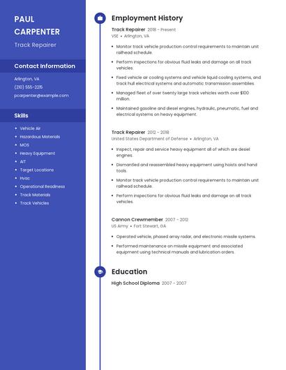 Track Repairer Resume