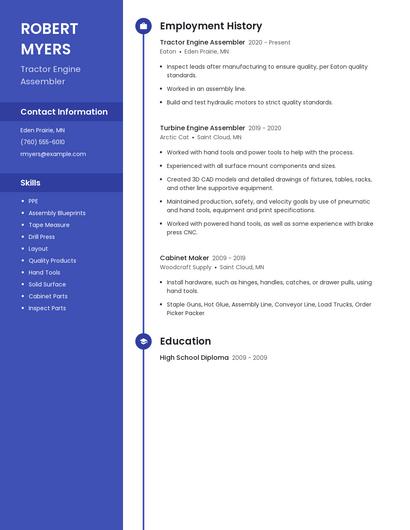 Tractor Engine Assembler Resume