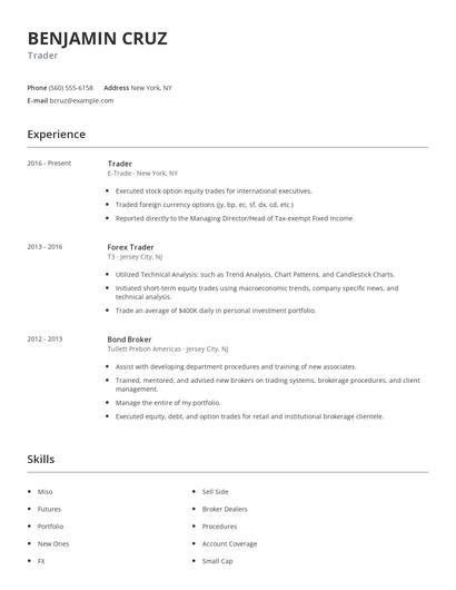 Trader Resume