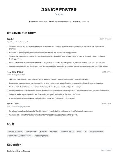 Resume example 2