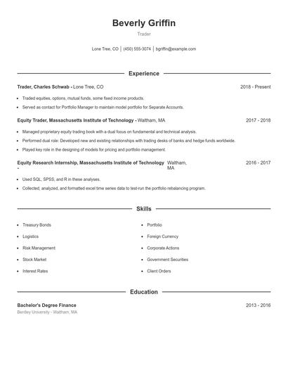 Resume example 1