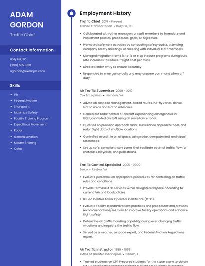 Traffic Chief Resume