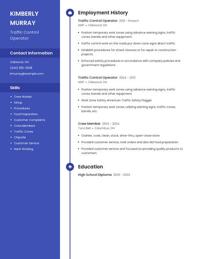 Traffic Control Operator Resume