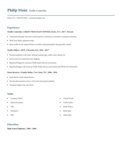 Traffic Controller Resume