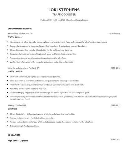 Traffic Counter Resume