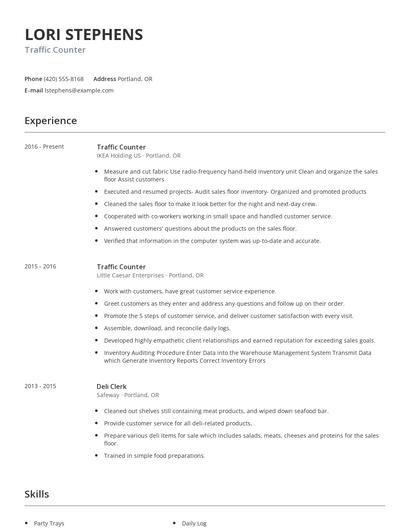 Traffic Counter Resume