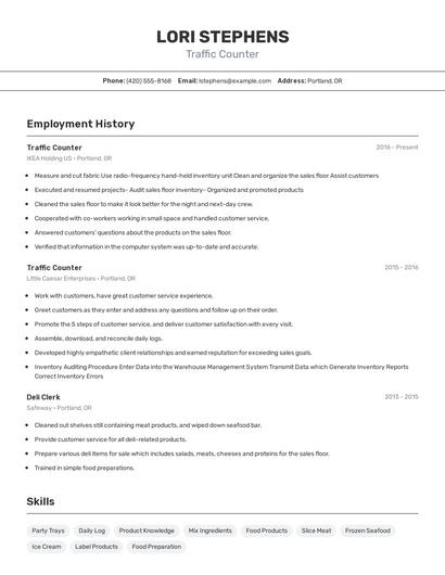 Traffic Counter Resume