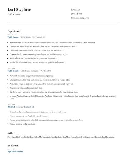 Traffic Counter Resume