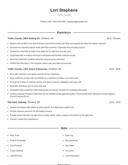 Traffic Counter Resume